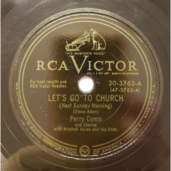 78 RPM Perry Como Let's Go to Church/If You Were Only Mine, RCA Victor, (R140) - Picture 1 of 4